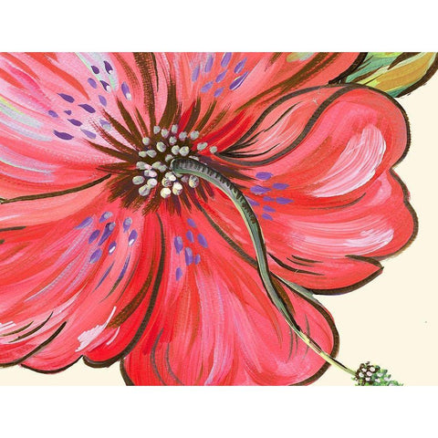 Vibrant Tropical Flower White Modern Wood Framed Art Print by Del Sol, Ani