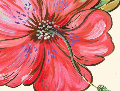 Vibrant Tropical Flower Black Ornate Wood Framed Art Print with Double Matting by Del Sol, Ani