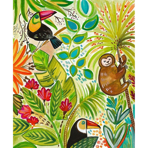 Into the Tropics I Black Modern Wood Framed Art Print with Double Matting by Del Sol, Ani