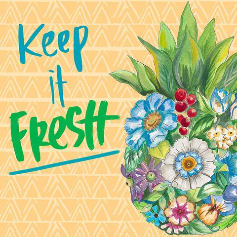 Keep It Fresh White Modern Wood Framed Art Print by Del Sol, Ani