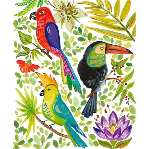 Into the Tropics II Gold Ornate Wood Framed Art Print with Double Matting by Del Sol, Ani