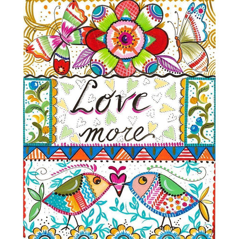 Love More Black Modern Wood Framed Art Print with Double Matting by Del Sol, Ani