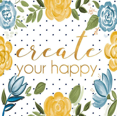 Create your Happy Black Ornate Wood Framed Art Print with Double Matting by Del Sol, Ani