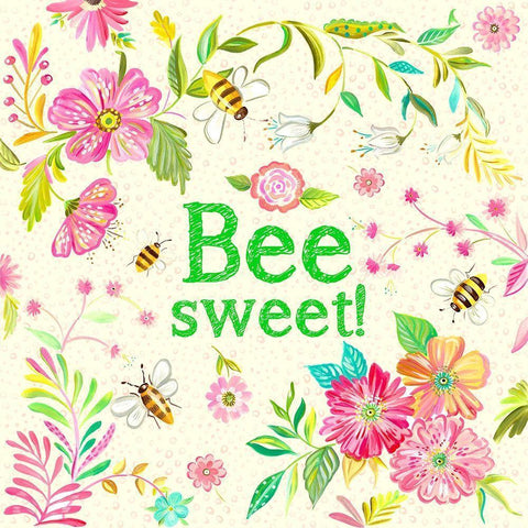 Bee Sweet Gold Ornate Wood Framed Art Print with Double Matting by Del Sol, Ani