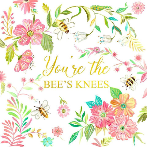 Youre the Bees Knees Black Modern Wood Framed Art Print with Double Matting by Del Sol, Ani
