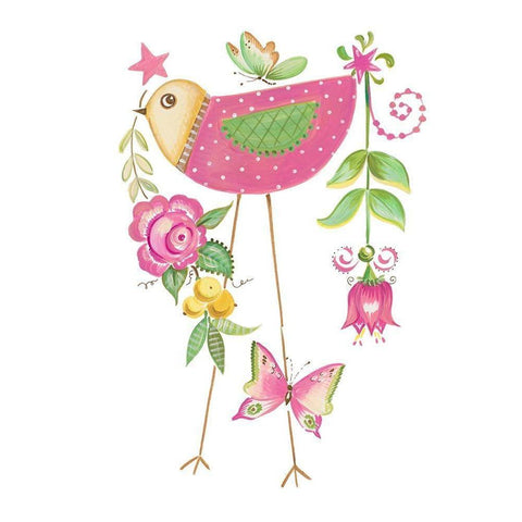 Stand Tall Bird I White Modern Wood Framed Art Print by Del Sol, Ani
