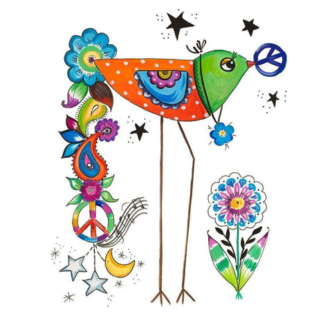 Stand Tall Bird II Black Modern Wood Framed Art Print with Double Matting by Del Sol, Ani