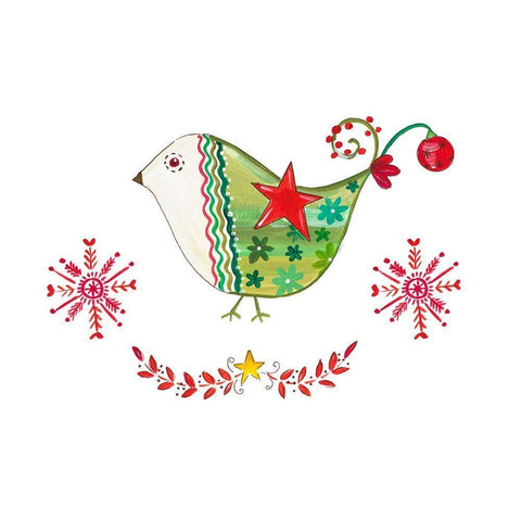 Christmas Dove I White Modern Wood Framed Art Print with Double Matting by Del Sol, Ani