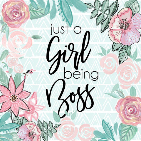 Just A Girl Being Boss Gold Ornate Wood Framed Art Print with Double Matting by Del Sol, Ani