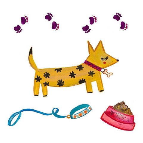 Dog and Treat I Black Ornate Wood Framed Art Print with Double Matting by Del Sol, Ani