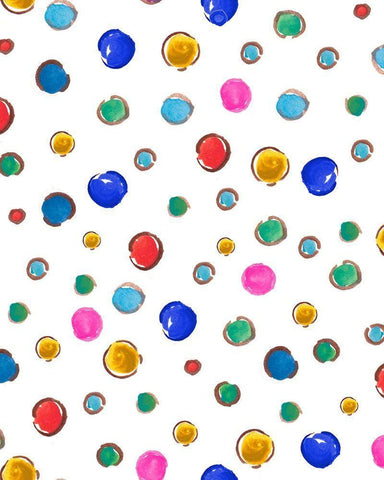 Polka Dots White Modern Wood Framed Art Print with Double Matting by Del Sol, Ani