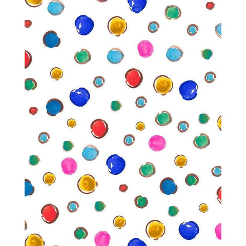 Polka Dots Black Modern Wood Framed Art Print by Del Sol, Ani