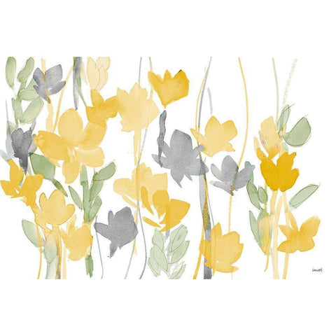 Yellow Modern Garden White Modern Wood Framed Art Print by Loreth, Lanie