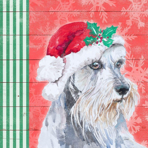 Holiday Puppy V Gold Ornate Wood Framed Art Print with Double Matting by Pinto, Patricia