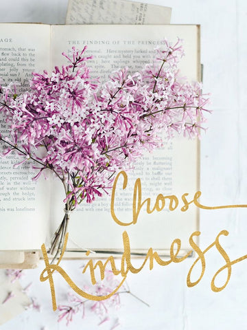 Choose Kindness Black Ornate Wood Framed Art Print with Double Matting by Gardner, Sarah