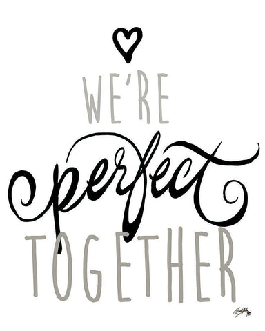 Were Perfect Together White Modern Wood Framed Art Print with Double Matting by Medley, Elizabeth