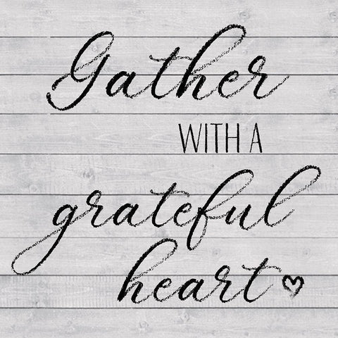 Grateful Heart Black Modern Wood Framed Art Print with Double Matting by Metz, Andi