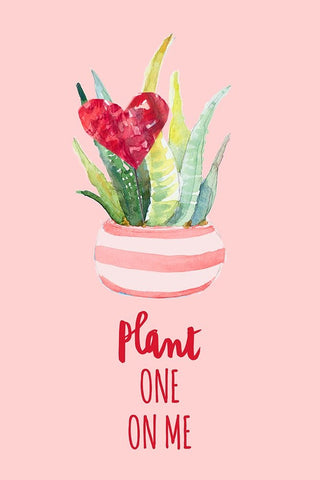 Plant One On Me White Modern Wood Framed Art Print with Double Matting by Loreth, Lanie