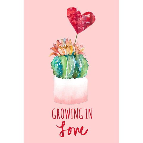 Growing In Love Black Modern Wood Framed Art Print with Double Matting by Loreth, Lanie