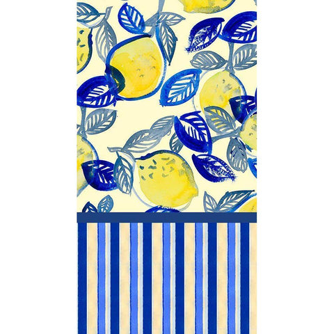 Lemon Panel with Stripe White Modern Wood Framed Art Print by Loreth, Lanie