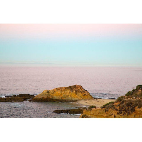 Rocky Shoreline At Dusk Black Modern Wood Framed Art Print by Mansfield, Kathy