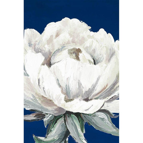 Pretty Bloom On Blue Black Modern Wood Framed Art Print by Pinto, Patricia