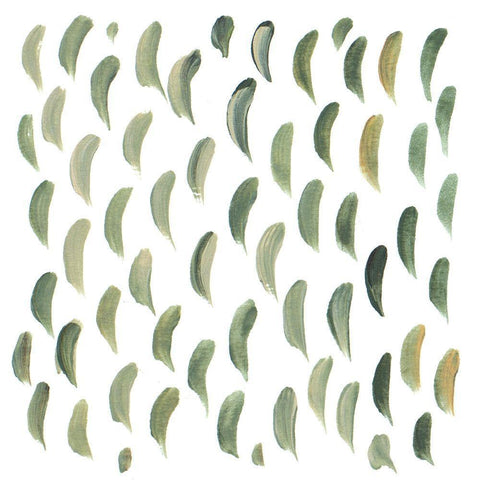 Green Down Dash Pattern White Modern Wood Framed Art Print with Double Matting by Del Sol, Ani