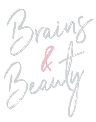 Brains And Beauty White Modern Wood Framed Art Print with Double Matting by Medley, Elizabeth