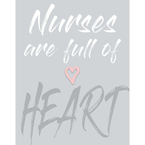 Nurses Are full Of Heart Black Modern Wood Framed Art Print with Double Matting by Medley, Elizabeth