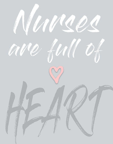 Nurses Are full Of Heart Black Ornate Wood Framed Art Print with Double Matting by Medley, Elizabeth