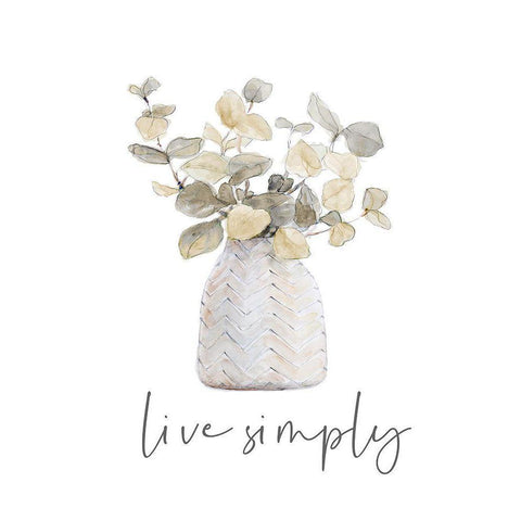 Live Simply White Modern Wood Framed Art Print by Loreth, Lanie