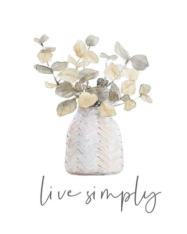 Live Simply White Modern Wood Framed Art Print with Double Matting by Loreth, Lanie