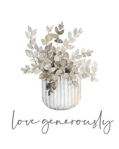 Love Generously White Modern Wood Framed Art Print with Double Matting by Loreth, Lanie