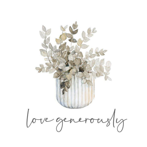 Love Generously White Modern Wood Framed Art Print by Loreth, Lanie