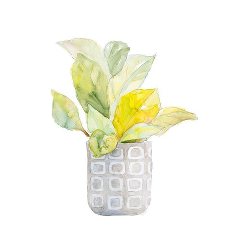 Plant in Decorative Pot II White Modern Wood Framed Art Print by Loreth, Lanie