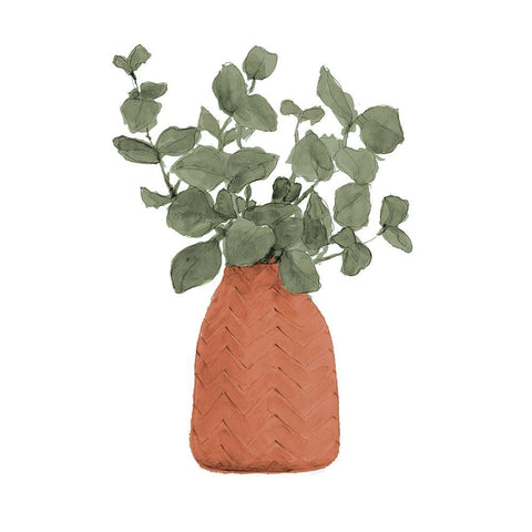 Plant In Terracotta  Pot III White Modern Wood Framed Art Print by Loreth, Lanie