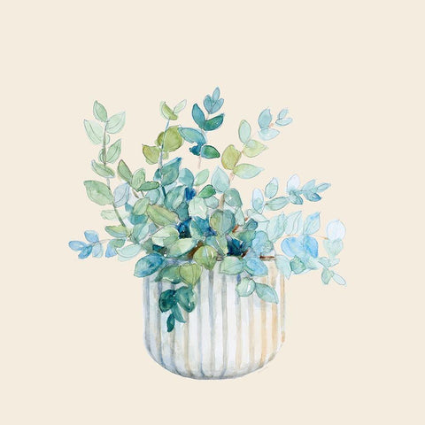 Decorative Potted Plant IV White Modern Wood Framed Art Print by Loreth, Lanie