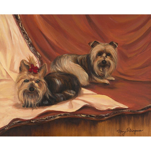 Terrier Couple Black Modern Wood Framed Art Print with Double Matting by Hakimipour, Tiffany