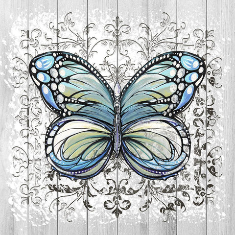 Decorative Butterfly IV Black Modern Wood Framed Art Print by Diannart