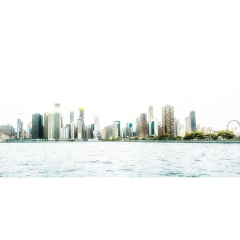 Chicago Coastline Black Modern Wood Framed Art Print by Bill Carson Photography