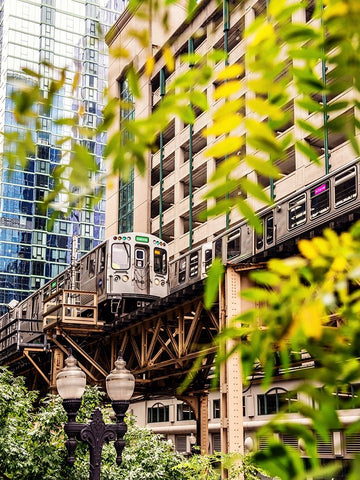 Late Subway Ride White Modern Wood Framed Art Print with Double Matting by Bill Carson Photography