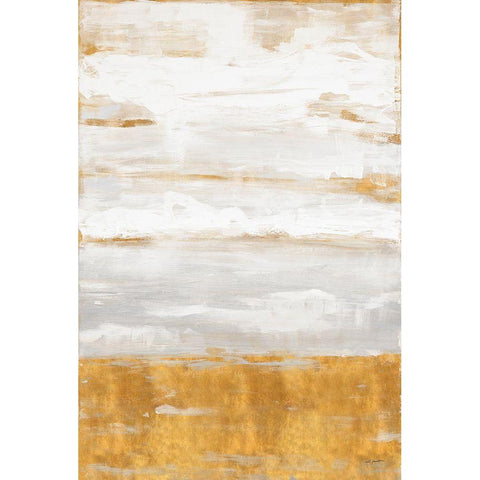 Golden Land White Modern Wood Framed Art Print by Hewitt, L.