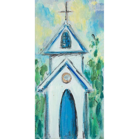 Chapel Black Modern Wood Framed Art Print with Double Matting by Hewitt, L.