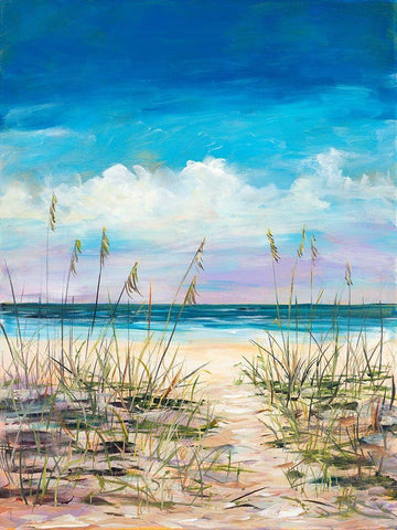Relaxing Beaches White Modern Wood Framed Art Print with Double Matting by DeRice, Julie
