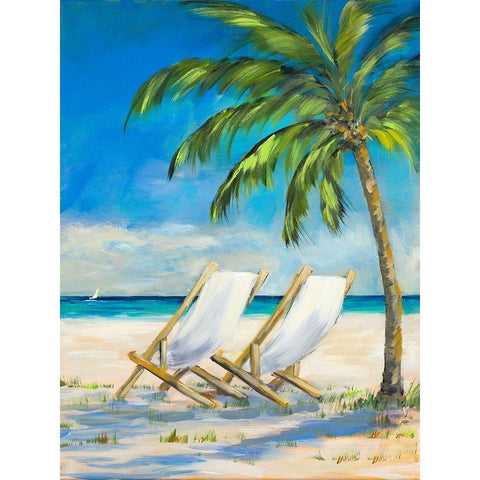 Beach View Black Modern Wood Framed Art Print by DeRice, Julie