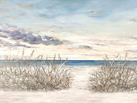 Windy Beaches White Modern Wood Framed Art Print with Double Matting by DeRice, Julie