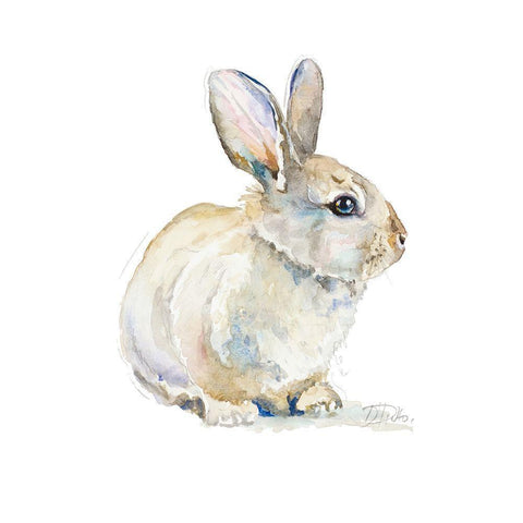Baby Rabbit White Modern Wood Framed Art Print by Pinto, Patricia