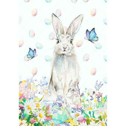 Tall Easter Bunny Black Modern Wood Framed Art Print with Double Matting by Pinto, Patricia