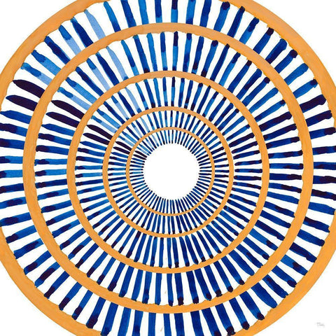 Italian Radial Burst Gold Ornate Wood Framed Art Print with Double Matting by Pinto, Patricia