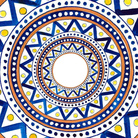 Italian Chevron Burst Tile White Modern Wood Framed Art Print by Pinto, Patricia